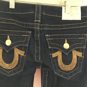 TRUE RELIGION AUTHENTIC GOLD BILLY JEANS. 24